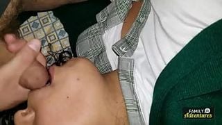 my cute stepsister arrived from school and I fucked her hard