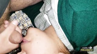 my cute stepsister arrived from school and I fucked her hard