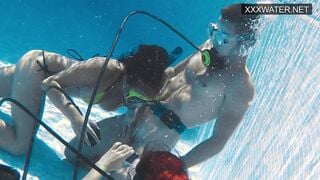 Hardcore swimming pool fucking big dick with Polina
