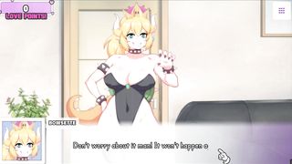 Waifu Hub [PornPlay Parody Hentai game] Bowsette couch casting - Part1