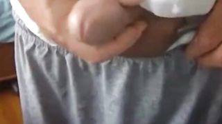old man jerking his big dick
