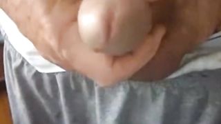 old man jerking his big dick