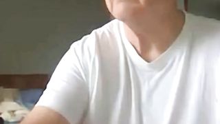 old man jerking his big dick