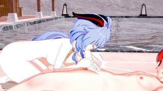 Genshin Impact Hentai - Ganyu Sex blowjob and Doggy x Diluc [Uncensored 3D Hentai] - Anime Manga Game Japanese Asian Porn