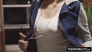 TEENFIDELITY Kate England Plays Strip Poker With StepDad