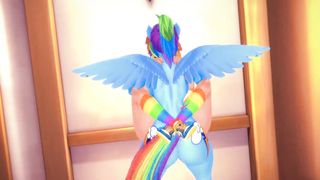My Little Pony Futanari - Rainbow Dash fucks human Rainbow Dash - 3D Hentai