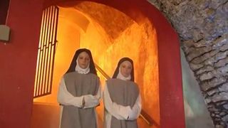 My priest teaches me how to play