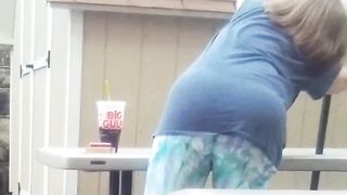 Big ass on mature redhead