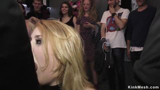 Busty gangbang fucked in public bdsm