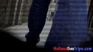 Real whore massaged rubs cock