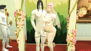 La Boda de Sakura Parte 4 Naruto Hentai Esposa Obediente y Domesticada Preñada de sus se Casa al frente de su Marido Cornudo y Triste Netorare