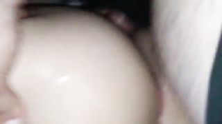 Cumming on my little Asian sluts ass while she sleeps