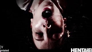 ALIEN INSIDE - Huge Black tentacles deposit eggs inside of a tiny red head - Lottie Magne