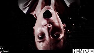 ALIEN INSIDE - Huge Black tentacles deposit eggs inside of a tiny red head - Lottie Magne