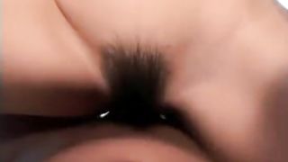 Hitomi Ikeno in fishnets has hairy slit fucked hard