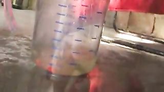 Champagne enema and squirt