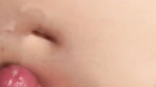Fucking and Cumming in BBW Girlfriend’s Belly Button