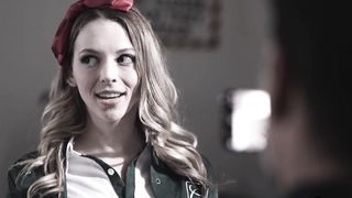 Cheerleader teen Lily Larimar complimented by her much older teacher Ryan Driller