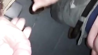 Sex shop Video booth mutual jerk off..big rope cum shot