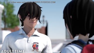 ADULT TIME Hentai Sex Headmaster Makes Tardy Classmates Fuck In Front Of Everyone