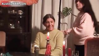 Dirty brunette lesbians get horny