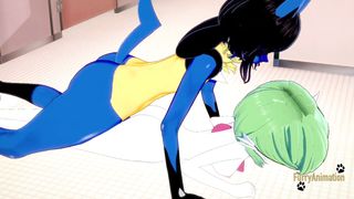 Pokemon Hentai Furry Yiff - Lucario sex in the restroom - Manga anime Japanese asian porn