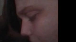 White girl pleasing her black boyfriend by sucking his BBC