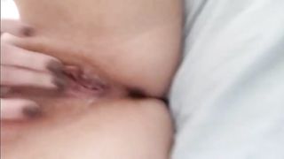 Rubbing my huge clit and creaming my pussy