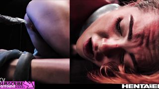 Real Life Hentai - Oviposition - Little Dragon tied up and fucked by Alien Monster