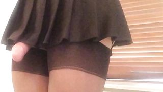 Close up cock in stockings ,