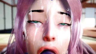 Sakura gets Fucked in Hot Threesome Hentai