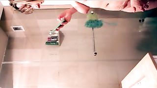 Shower Girl Horny Fondles Nipples  Masturbate Fail in Shower