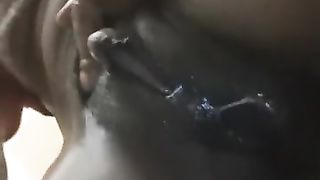 Ebony Rachet Chick Sticking Random things in her Pussy for me
