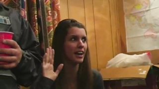 College slut preggo sucks on college dick