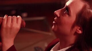 British Cum Guzzling 18 Year Old Sucks Older Cock And Swallows Every Drop