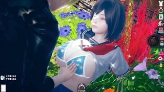 [Personality mechanical and emotionless] AI 〇 woman play erotic video (cute shortcut black hair huge breasts JK edition with naughty scene) Real 3DCG erotic game [hentai game]
