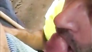 Hungry builder sucking dick