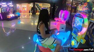 Thai amateur teen girlfriend plays with a vibrator toy after a day of fun