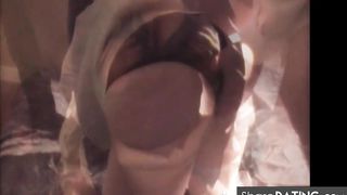 Satin blouse, satin panties facesitting cumshot on panties