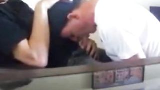 Swallowing cum from my friend again