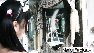 Japanese Maid gets Horny Cleaning up the Bathroom