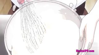 Young Hentai Brunette Fuck In The Kitchen