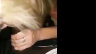 White girl sucking BBC In the club parking lot