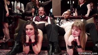 Slaves spanked and banged bdsm orgy