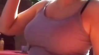 Big tittie's on busty brunette