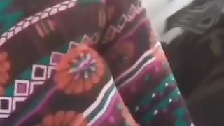 Sexy big ass on blonde in leggings