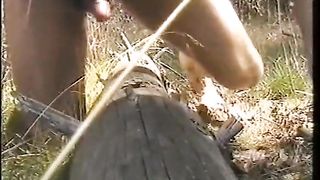 Humping a big tree trunk