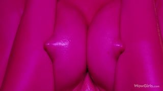 WOWGIRLS Absolutely gorgeous Ukrainian model Alissa Foxy oiling her tits and nipples while dancing