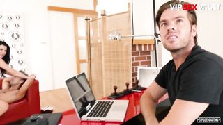 Slutty Babe Jasmine Jae Receives Nasty Facial After Some Intense MMF Pounding - VIP SEX VAULT