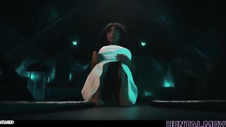 AI GENERATED HENTAI - Alien Monster Ties Up Fucks Creampies Ebony Teen